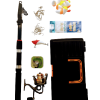 Kit pesca 1 Vara Telescópica+1 Vara de 2 Partes+ 2 Molinetes+ Vários Acessórios