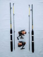 KIT PESCA - 2 varas 1,35m+2 Molinetes 1000+ acessórios