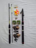 KITS PESCA - 2 Varas + 2 Molinetes + Acessórios