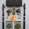 Kit pesca 1 Vara Telescópica+1 Vara de 2 Partes+ 2 Molinetes+ Vários Acessórios