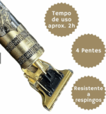 Maquina Acabamento Recarregável Detalhe Cabelo Barba Sem Fio - Imagem 3